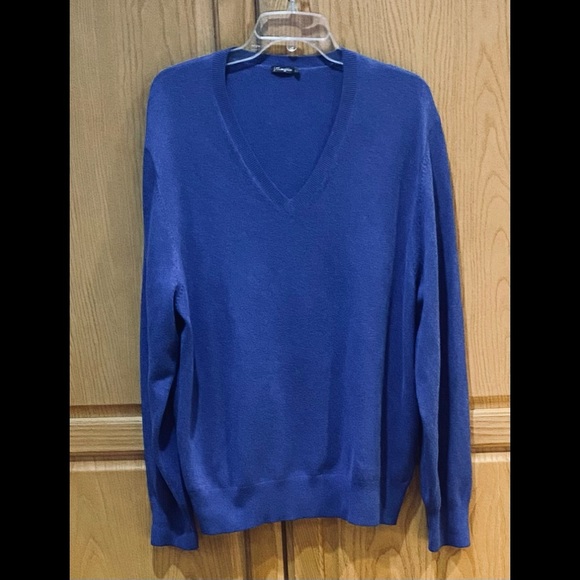 J. McLaughlin Blue V-Neck Sweater Size Large - Picture 2 of 7
